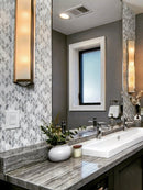 White Gray 12x12 Polished Etched Hexagon Bianco Carrara Marble Mosaic Tile (5 pack, 4.92 sq ft/case)