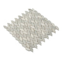 White Gray 12x12 Polished Etched Hexagon Bianco Carrara Marble Mosaic Tile (5 pack, 4.92 sq ft/case)
