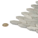 White Gray 12x12 Polished Etched Hexagon Bianco Carrara Marble Mosaic Tile (5 pack, 4.92 sq ft/case)