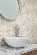 Beige 12x12 Etched Polished Crema Marfil Marble Mosaic Tile (5 pack, 4.92 sq ft/case)
