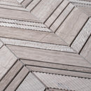 Gray 13x13 Polished Etched Herringbone Marble Mosaic Tile (5 pack, 6.09 sq ft/case) - Sample