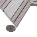 Wooden Grey 13x13 Polished Etched Herringbone Marble Mosaic Tile (5 pack, 6.09 sq ft/case)