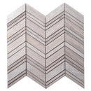 Wooden Grey 13x13 Polished Etched Herringbone Marble Mosaic Tile (5 pack, 6.09 sq ft/case)