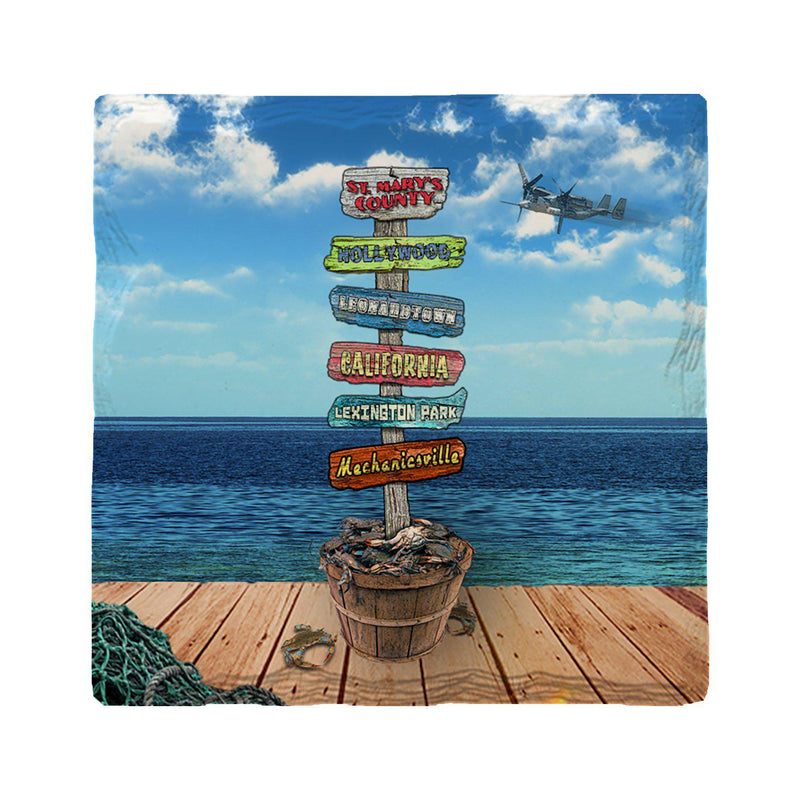 St. Mary's County Crab Directional Drink Coaster Set