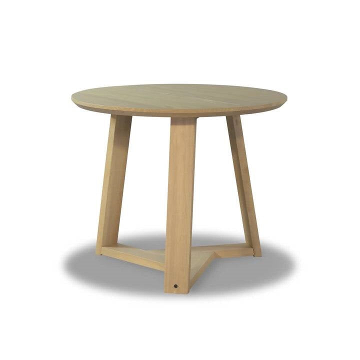 36 Inch Round Scandinavian Solid Wood Dining Table in Blonde, photo 3 of 5