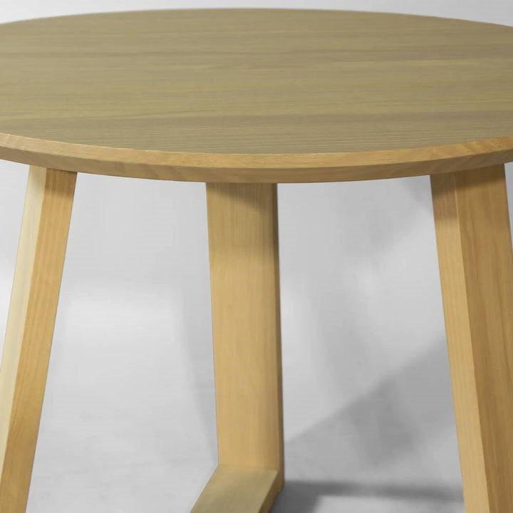 36 Inch Round Scandinavian Solid Wood Dining Table in Blonde, photo 4 of 5