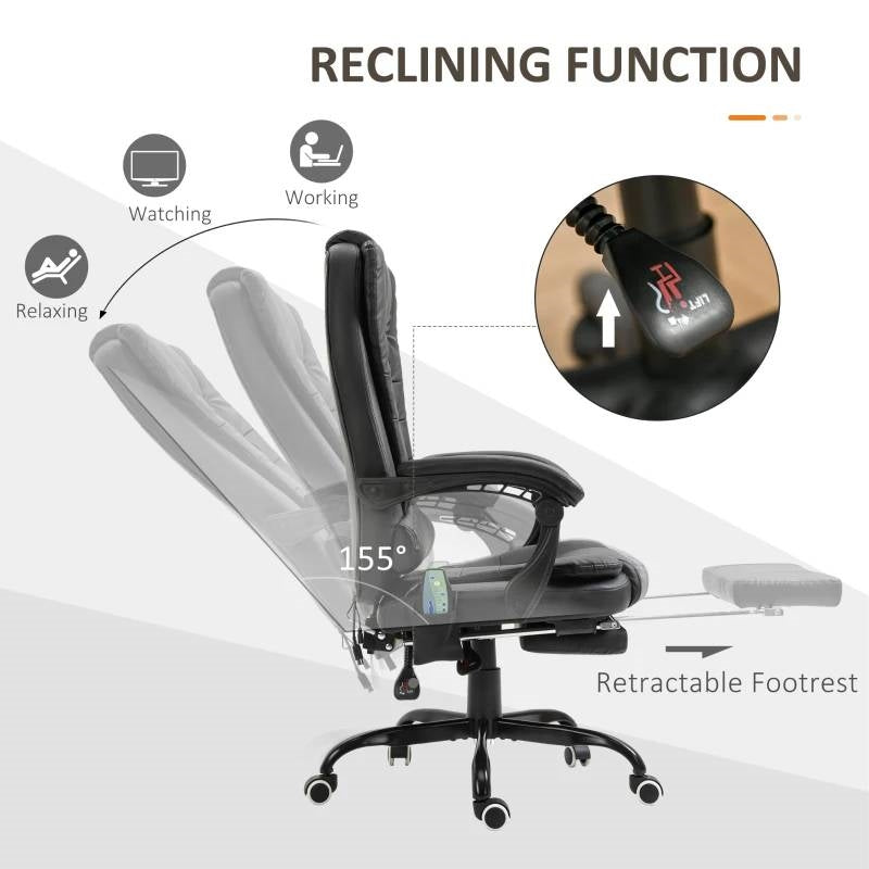 Black 7 Mode Vibrating High Back Executive Massage Adjustable Office Chair, photo 3 of 5
