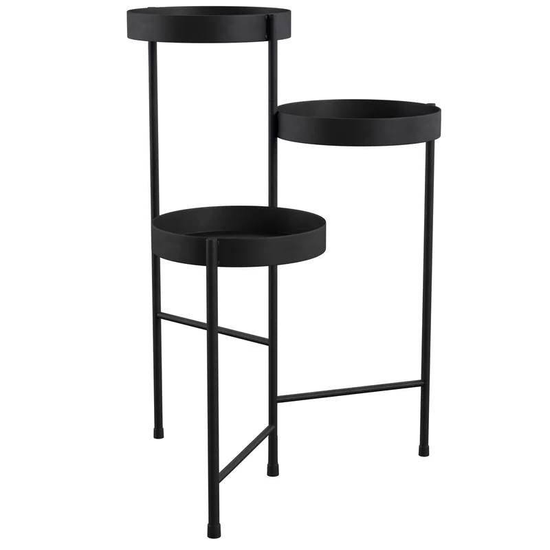 Modern Black Metal 3-Tier Flower Pot Plant Stand, photo 3 of 5
