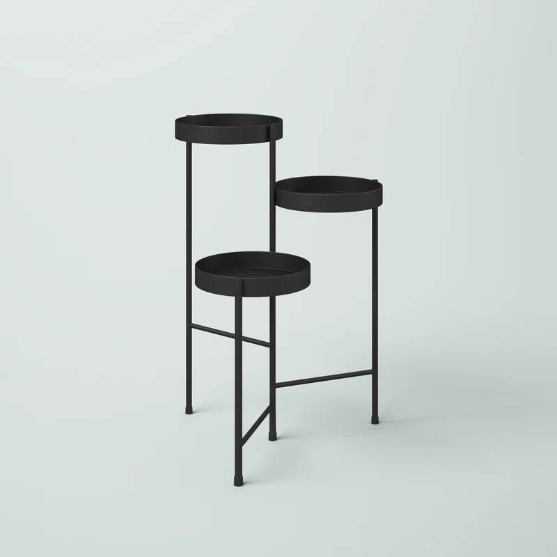 Modern Black Metal 3-Tier Flower Pot Plant Stand, photo 5 of 5