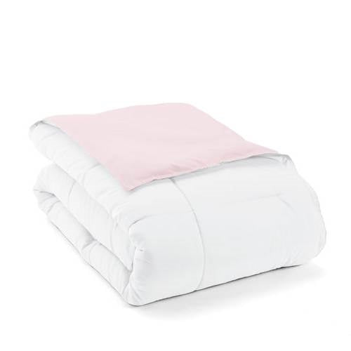 King/Cal King 3-Piece Microfiber Reversible Comforter Set Blush Pink and White, photo 4 of 4