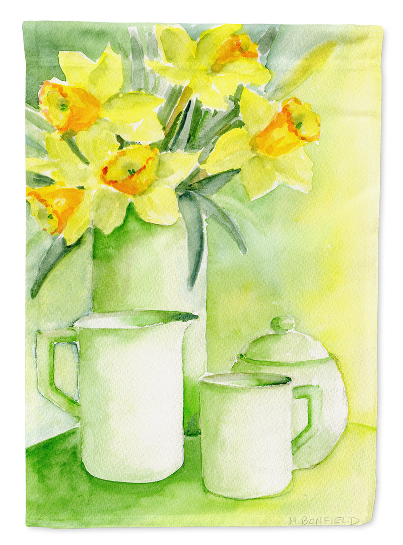 Yellow Daffodils by Maureen Bonfield Flag Canvas House Size BMBO0970CHF