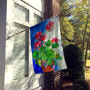 Geraniums by Maureen Bonfield House Flag 28x40 Porch Sleeve Pole Decorative Outside Yard Banner Artwork Wall Hanging, Polyester