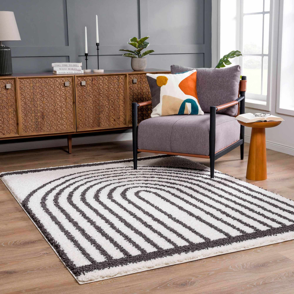 Bauer Area Rug, installed in a room