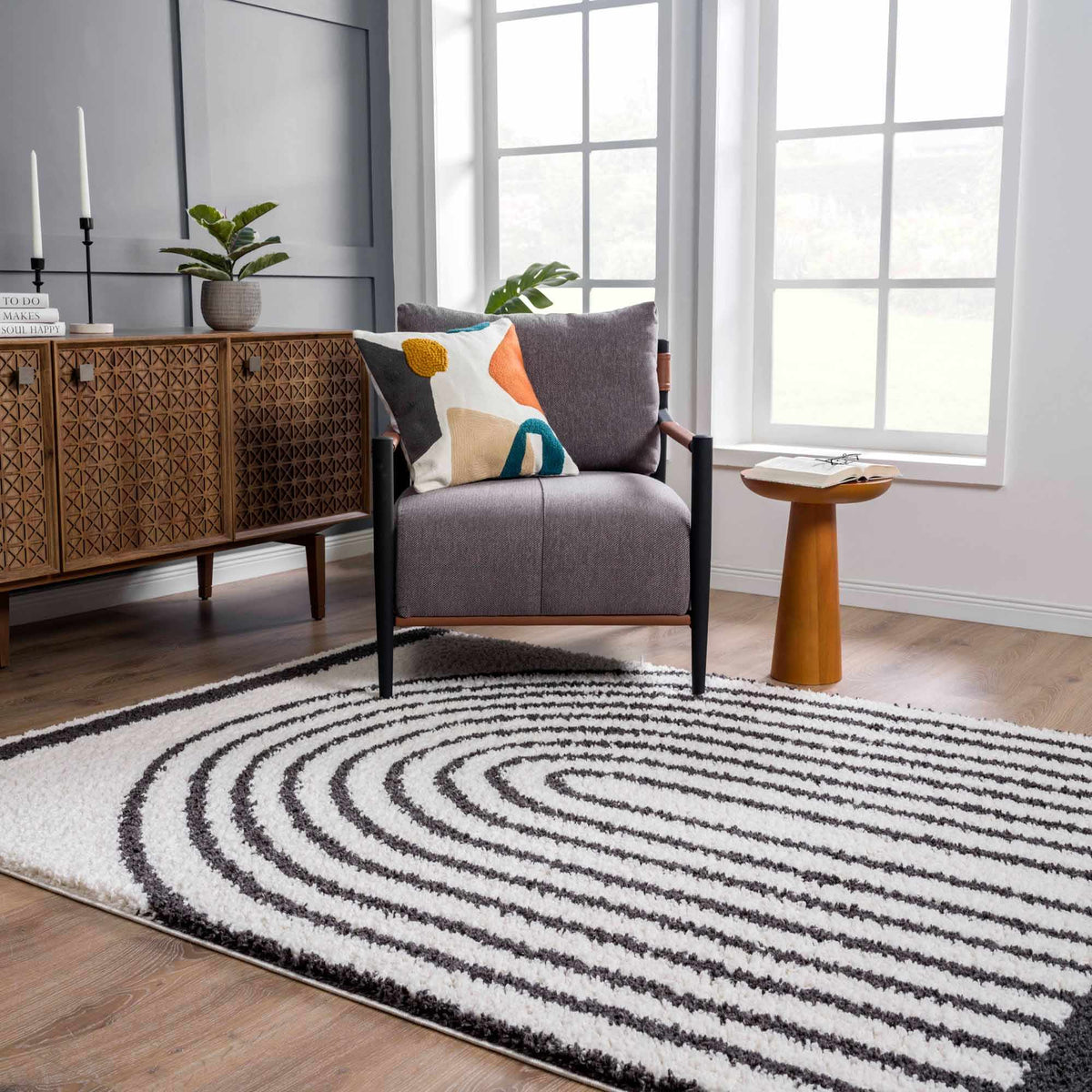 Bauer Area Rug, installed in a room