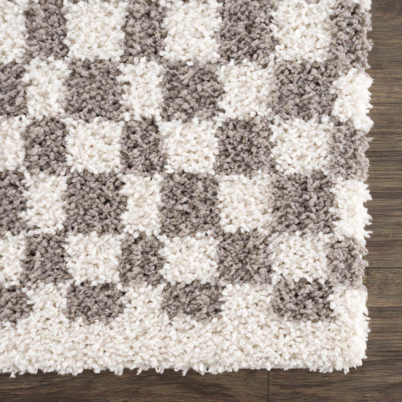 Kieu Taupe Checkered Area Rug