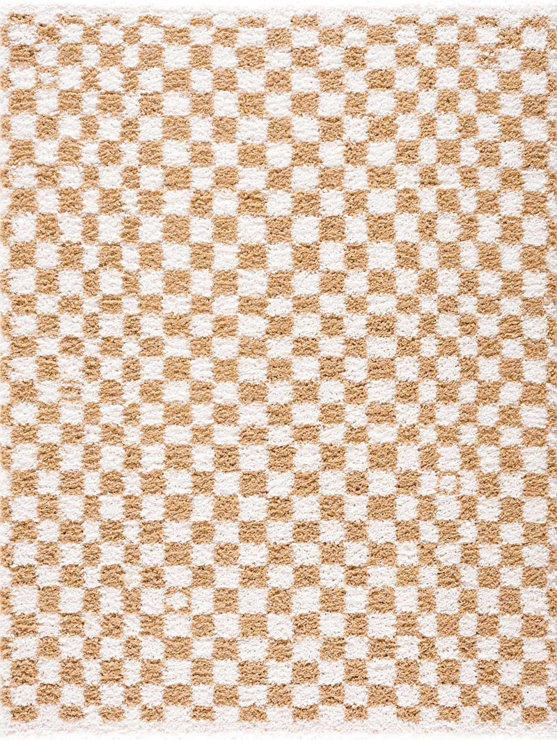 Kieu Yellow & White Checkered Area Rug