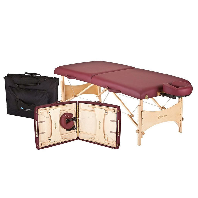 Burgundy Portable Massage Table with Adjustable Headrest and Carry Case, photo 2 of 2