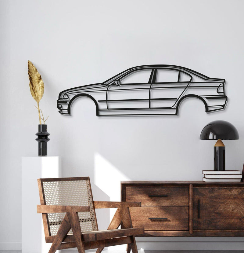 E46 Sedan Metal Car Wall Art - MT0959