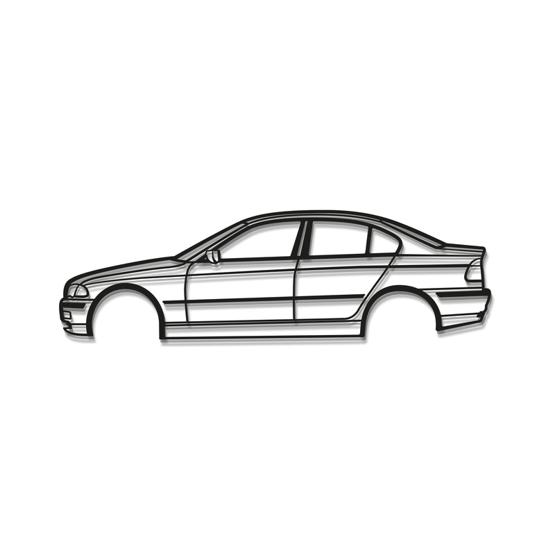 E46 Sedan Metal Car Wall Art - MT0959