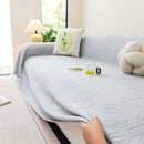 Cooling Embossed Botanical Couch Cover, Soft Ice Silk Furniture Protector for Sofa by Slipcover KAS™