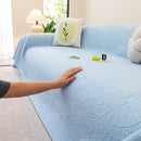 Cooling Embossed Botanical Couch Cover, Soft Ice Silk Furniture Protector for Sofa by Slipcover KAS™