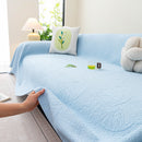 Cooling Embossed Botanical Couch Cover, Soft Ice Silk Furniture Protector for Sofa by Slipcover KAS™