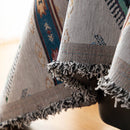 Southwestern Boho Woven Tribal Sofa Cover Blanket, Rustic Farmhouse Couch Throw Cover