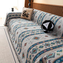 Southwestern Boho Woven Tribal Sofa Cover Blanket, Rustic Farmhouse Couch Throw Cover