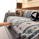 Southwestern Boho Woven Tribal Sofa Cover Blanket, Rustic Farmhouse Couch Throw Cover