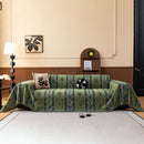 Southwestern Boho Woven Tribal Sofa Cover Blanket, Rustic Farmhouse Couch Throw Cover