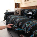 Southwestern Boho Woven Tribal Sofa Cover Blanket, Rustic Farmhouse Couch Throw Cover