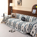 Southwestern Boho Woven Tribal Sofa Cover Blanket, Rustic Farmhouse Couch Throw Cover