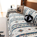 Southwestern Boho Woven Tribal Sofa Cover Blanket, Rustic Farmhouse Couch Throw Cover