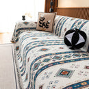Southwestern Boho Woven Tribal Sofa Cover Blanket, Rustic Farmhouse Couch Throw Cover