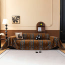Southwestern Boho Woven Tribal Sofa Cover Blanket, Rustic Farmhouse Couch Throw Cover