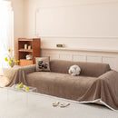 Textured Striped Cozy Couch Cover Throw Blanket with Pom Pom Trim for Sectional Sofa