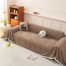 Textured Striped Cozy Couch Cover Throw Blanket with Pom Pom Trim for Sectional Sofa
