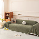Textured Striped Cozy Couch Cover Throw Blanket with Pom Pom Trim for Sectional Sofa