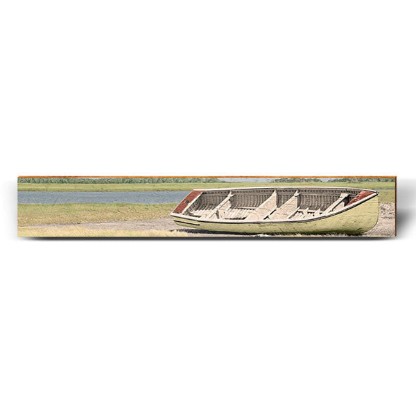 Abandoned Row Boat | Wall Art Print on Real Wood