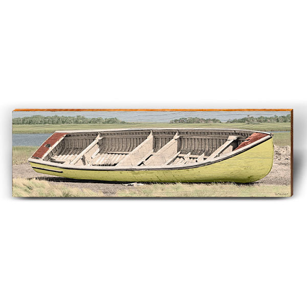 Abandoned Row Boat | Wall Art Print on Real Wood