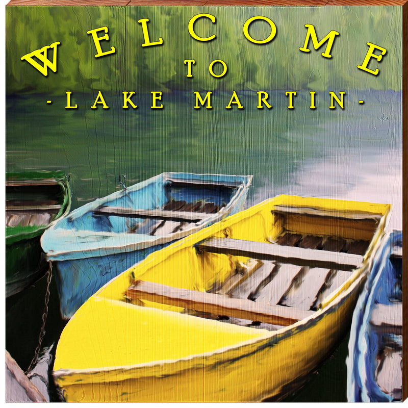 Personalized Lake Boat Welcome Sign | Wall Art Print on Real Wood | Lake Lodge Mountain Cabin Rustic Decor