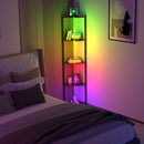 64" Corner Shelf Bookshelf with RGB LED Lights