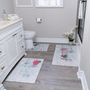 US States Boston Design 3 Piece Bathroom Rugs Set |Green