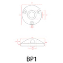 BP1 Brass Surface Mount Round Bracket for Landscape Lighting Fixture