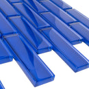 Cobalt Blue 12x12 Glossy Brick Glass Mosaic Tile (5 pack, 4.92 sq ft/case)