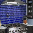 Cobalt Blue 12x12 Glossy Brick Glass Mosaic Tile (5 pack, 4.92 sq ft/case) - Sample