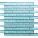 Sky Blue 12x12 Glossy Brick Glass Mosaic Tile (5 pack, 4.92 sq ft/case)