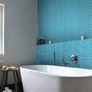 Sapphire Blue 12x12 Glossy Brick Glass Mosaic Tile (5 pack, 4.92 sq ft/case) - Sample