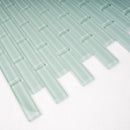 Blizzard Blue 12x12 Glossy Brick Glass Mosaic Tile (5 pack, 4.92 sq ft/case) - Sample