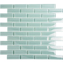 Blizzard Blue 12x12 Glossy Brick Glass Mosaic Tile (5 pack, 4.92 sq ft/case)